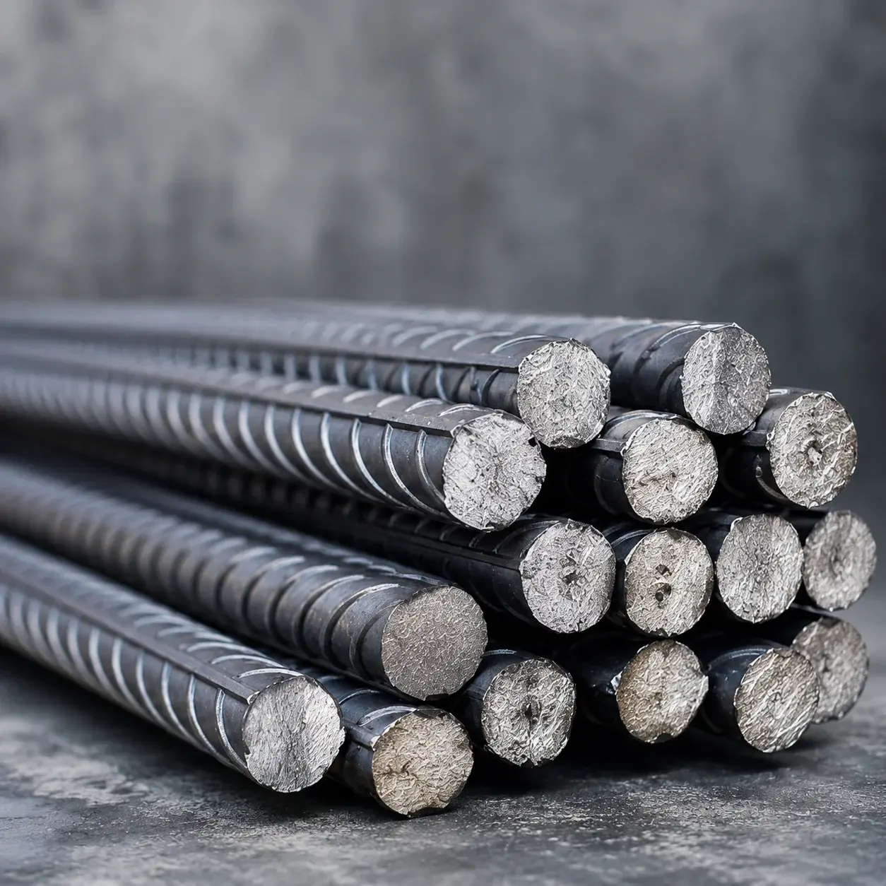 TMT Steel Bars Close Up